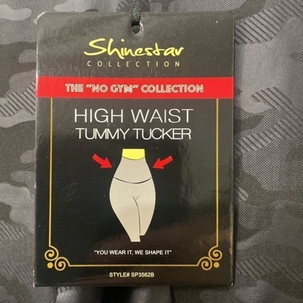 Shinestar High Waist Tummy Tuck Leggings Medium Black NWT - Picture 4 of 5